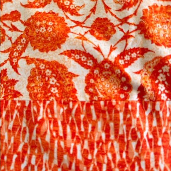 Michael Kors Orange Floral Mini Skirt – Size 10 | Fall Statement Piece - Picture 3 of 4